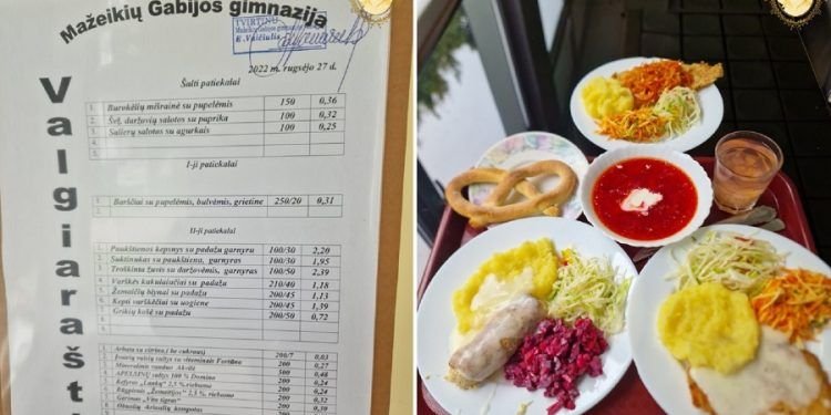 Pamatę, kokie patiekalai ruošiami    Mažeikių gimnazijos valgykloje, ilgai negalėsite užmigti