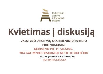 Vyriausybėje vyks diskusija apie valstybės archyvų skaitmeninio turinio prieinamumą