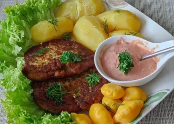 Žuvies kaklietukai su pievagrybiais