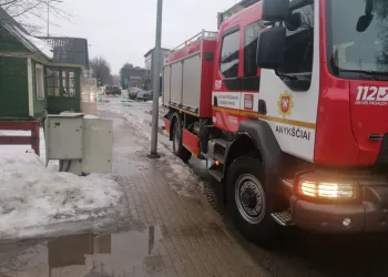 Fotofaktas. Anykščių Centre – Ugniagesiai