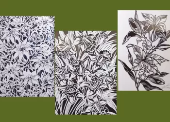 Kavarsko Bibliotekoje Virgitos Kalinovienės Karpinių Paroda „Gėlynai“