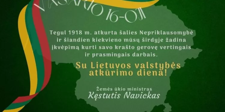 Ministro K. Navicko Sveikinimas Vasario 16-Osios Proga