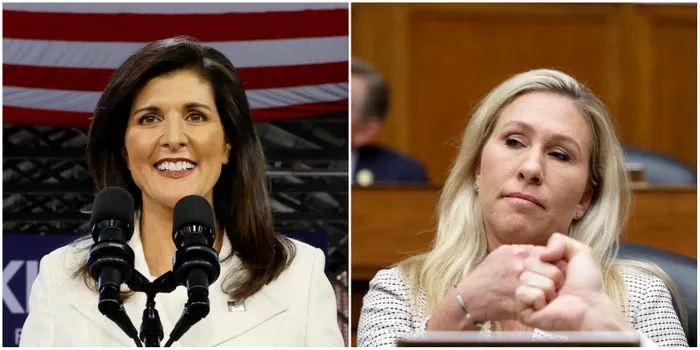 MTG atmetė naujai paskelbtą kandidatę į prezidentus Nikki Haley kaip tiesiog George'ą Bushą „kulnais“ MTG atmetė naujai paskelbtą kandidatę į prezidentus Nikki Haley kaip tiesiog George'ą Bushą „kulnais“