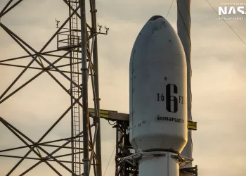 „SpaceX“ paleis „Inmarsat I-6 F2“ 12-ajai 2023 m. misijai