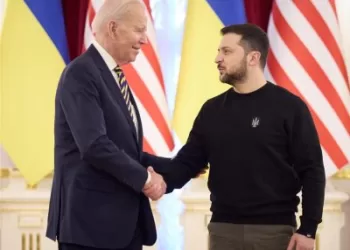JAV prezidentas Joe Bidenas netikėtai lankosi Kijeve prieš vienerių metų karo metines