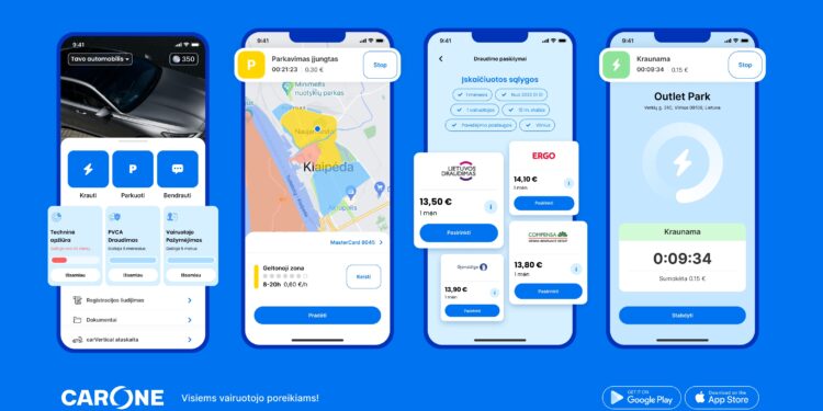 Klaipėdoje pradeda veikti nauja parkavimo programėlė „carOne“: siūlo analogų rinkoje neturinčias funkcijas