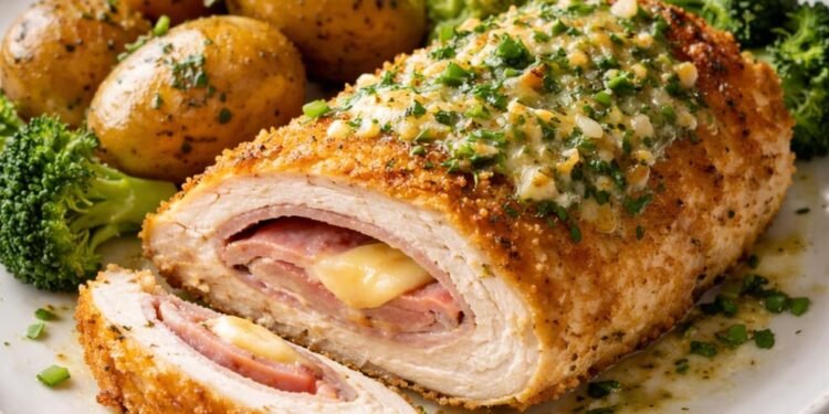 Receptas: Vištienos Cordon Bleu su žolelių sviestu Receptas: Vištienos Cordon Bleu su žolelių sviestu