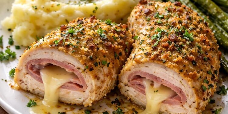 Receptas: Vištienos Cordon Bleu su žolelių sviestu Receptas: Vištienos Cordon Bleu su žolelių sviestu