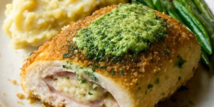 Receptas: Vištienos Cordon Bleu su žolelių sviestu